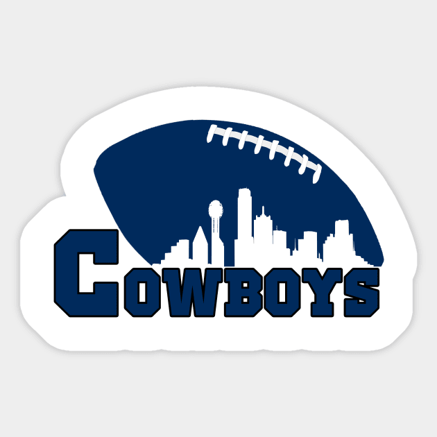 Dallas Cowboys Football Skyline of Dallas City Sticker by DexterFreeman